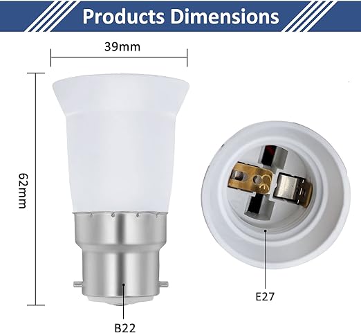 Aiwode (E27 to E14 Socket- E14 to E27 - E14 to GU10 and B22 to E27) Socket's - Image 9